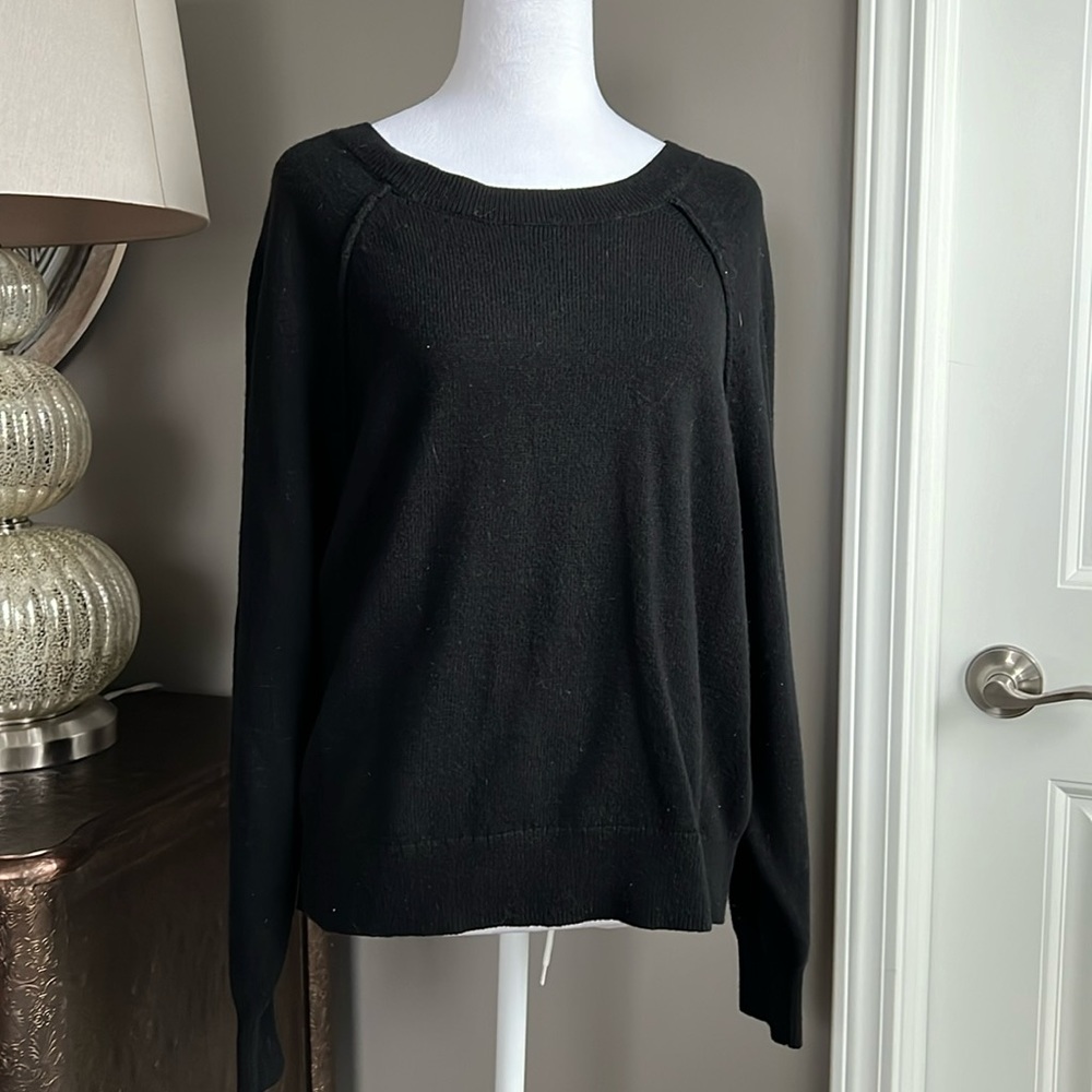 Lucky Brand black cashmere blend knit sweater